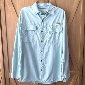 Magellan Outdoors Relaxed Fit Light Blue Women's Laguna Madre Long Sleeve Shirt
